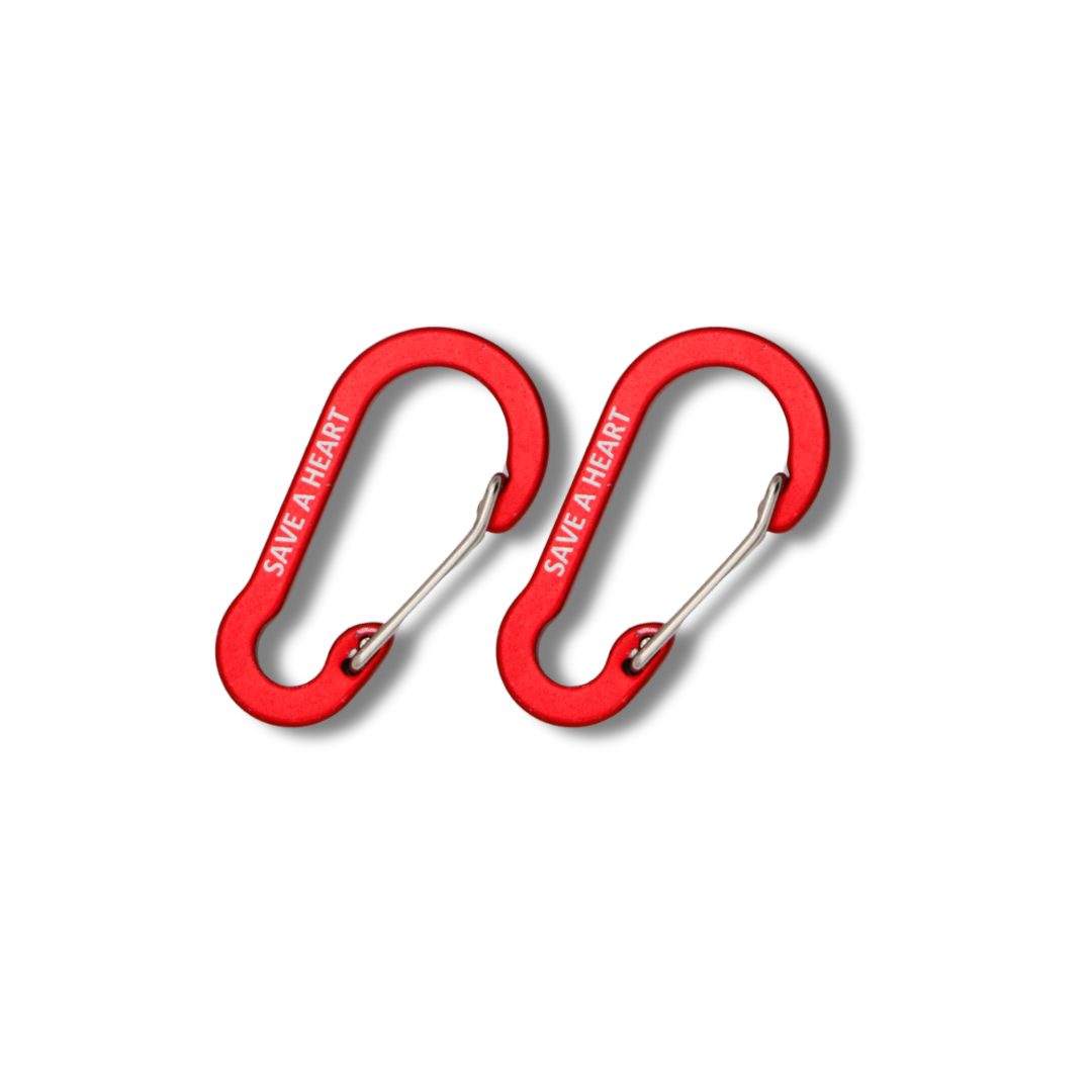 2-Pack Save A Heart Keychain Carabiner